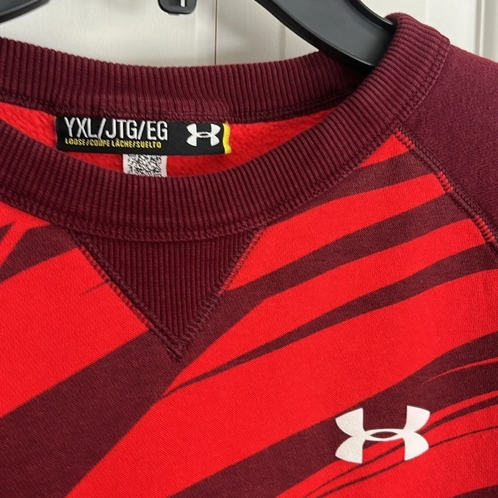 Under Armour Youth XL Sweatshirt - Maroon and Orange - Like New - EUC
